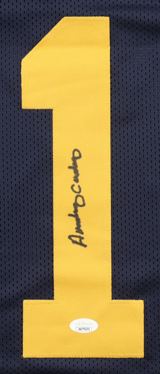 Anthony Carter Signed Michigan Wolverines CUSTOM Navy #1 Jersey - JSA