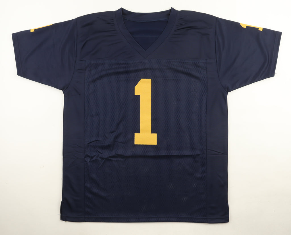 Anthony Carter Signed Michigan Wolverines CUSTOM Navy #1 Jersey - JSA