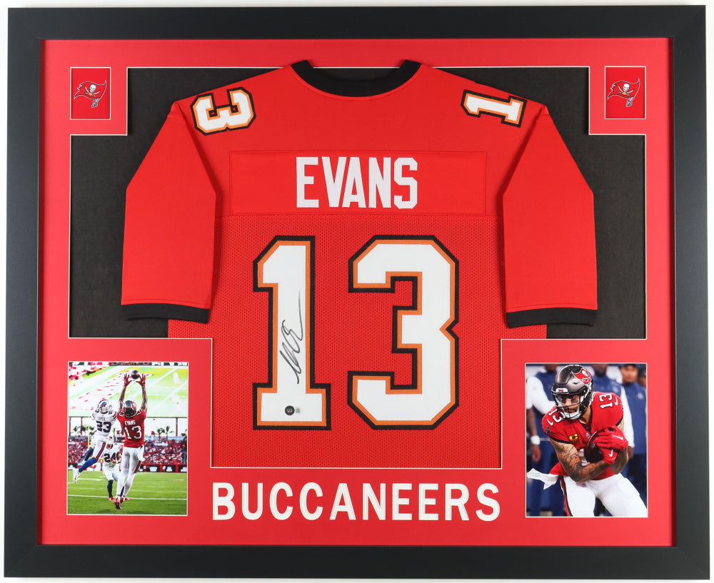 Mike Evans Signed Tampa Bay Buccaneers CUSTOM Framed Jersey Display 35x43 - Beckett