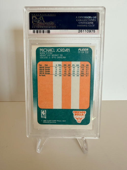 1988-1989 Fleer Michael Jordan card #17 PSA 9