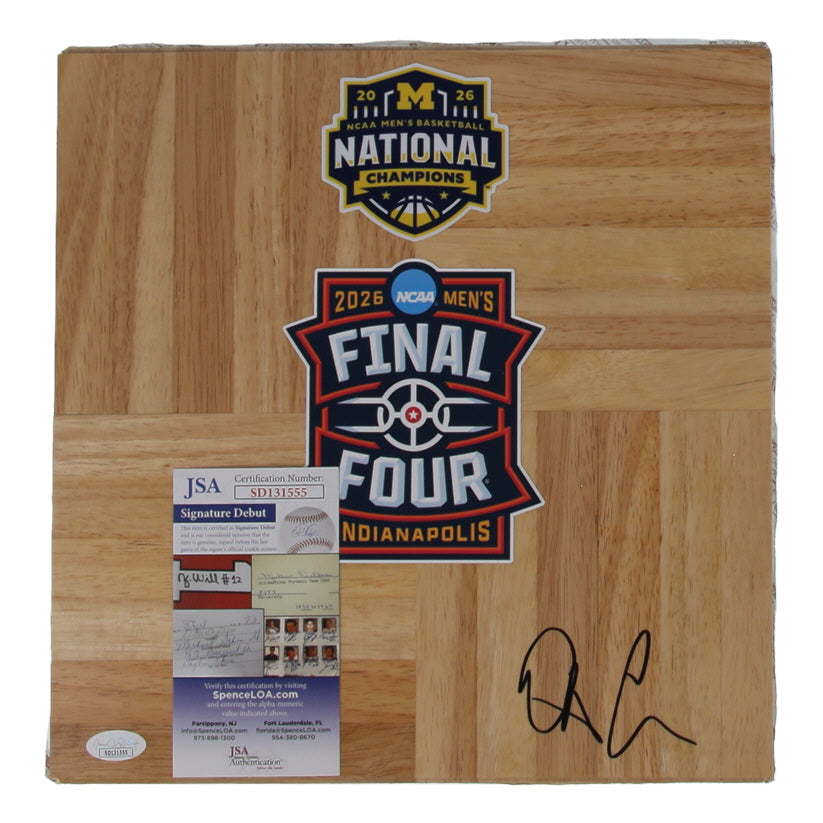 Elliot Cadeau Signed Michigan Wolverines 12x12 Vinyl Floor Piece — 2026 National Champions & Final Four, Indianapolis — JSA Signature Debut