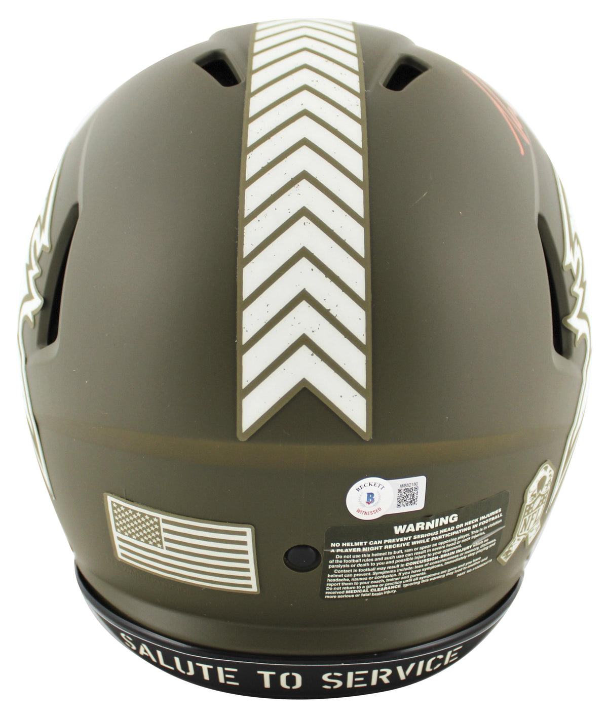 Mike Evans Autographed Tampa Bay Buccaneers Full-Size Authentic Salute to Service Helmet — Inscribed "SB LV Champ!"