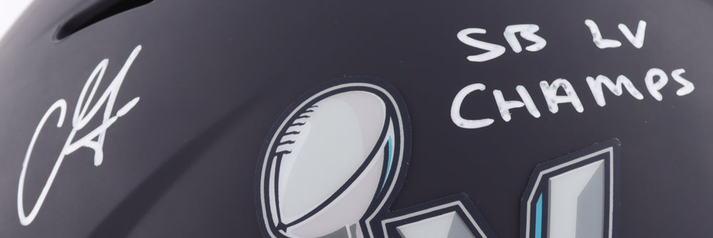 Chris Godwin Autographed Tampa Bay Buccaneers Full-Size Replica Super Bowl LV Helmet — Inscribed "SB LV Champs"