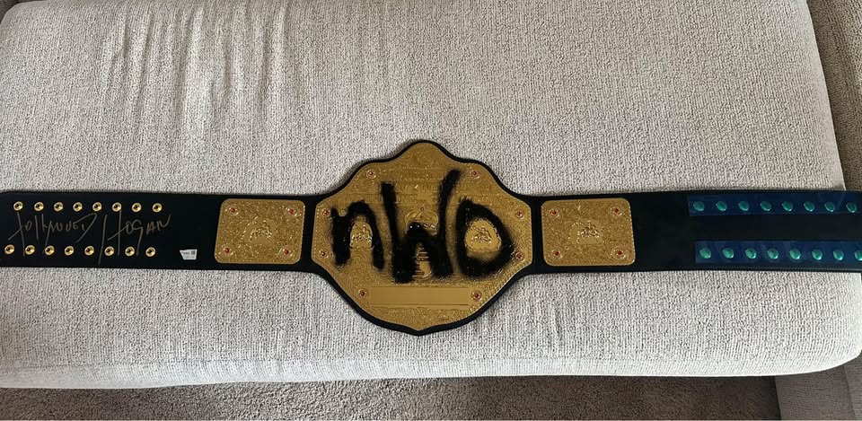 Hollywood Hulk Hogan Signed WWE Championship Replica Belt — Custom "nWo" Modification — Fanatics COA