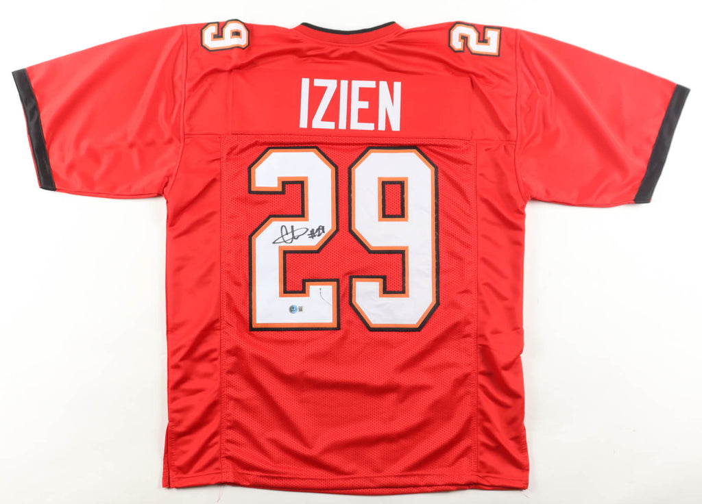 Christian Izien Signed Tampa Bay Buccaneers CUSTOM Red #29 Jersey - Beckett