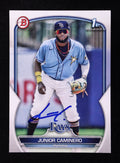 2023 Bowman Prospects Junior Caminero #BP-61 Rookie Card — Signed — Tampa Bay Rays