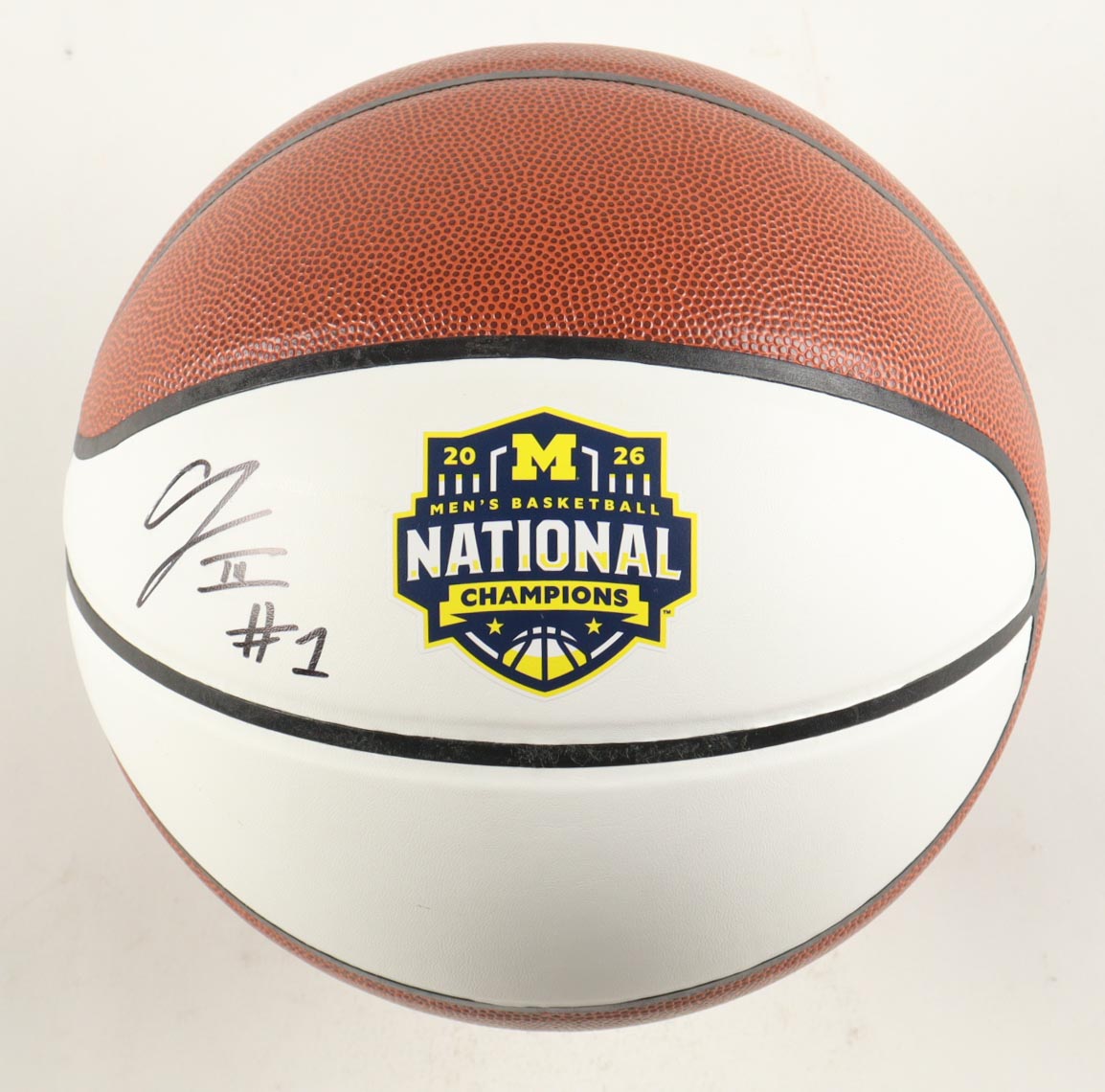 Trey McKenney Signed Michigan Wolverines 2026 National Champions Logo Basketball — Schwartz Sports