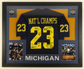 2023 Michigan Wolverines National Champions CUSTOM Framed Jersey Display Signed by 18 - Beckett Item: 2023 N