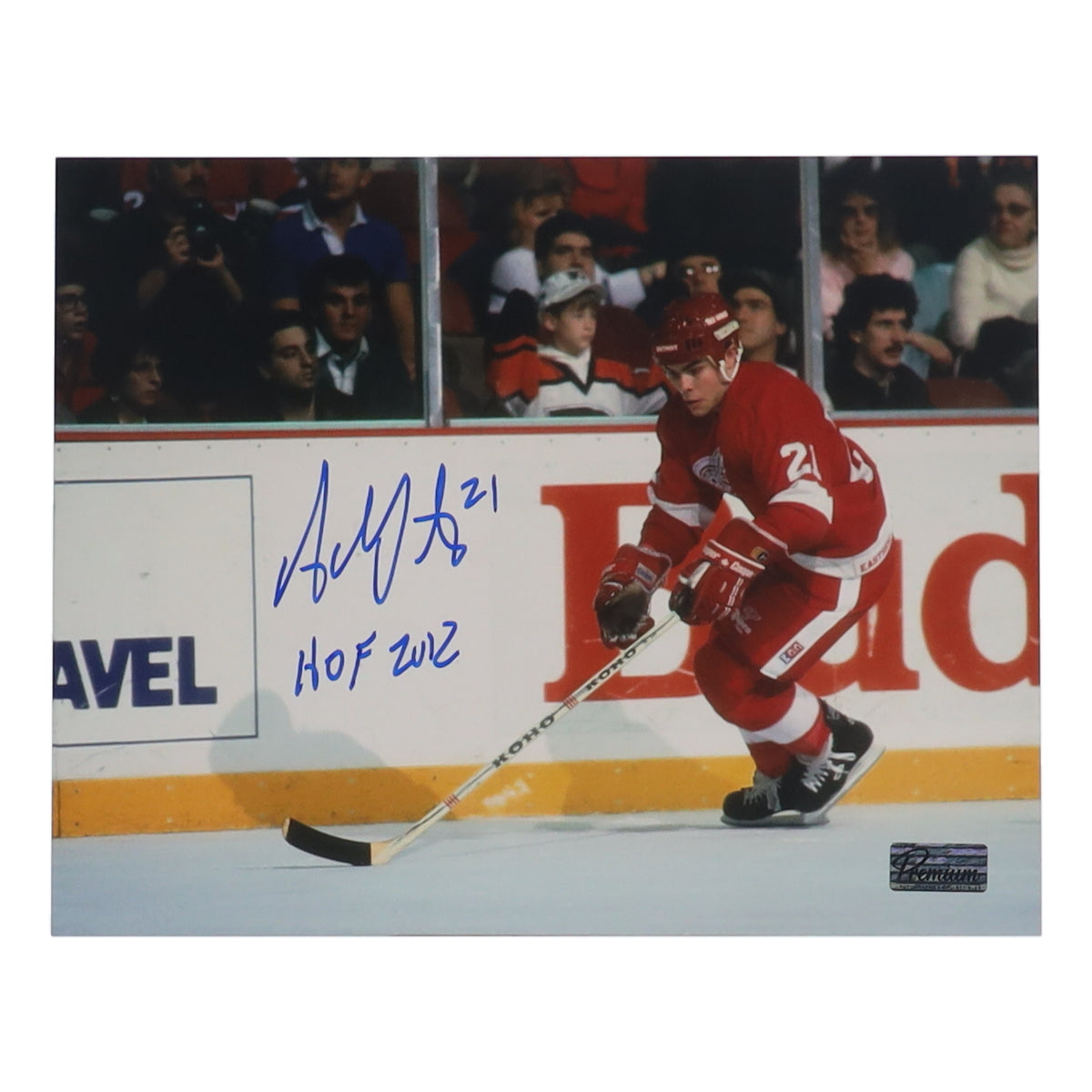 Adam Oates Signed Detroit Red Wings 8x10 Photo Inscribed "HOF 2012" - Premium Autographs