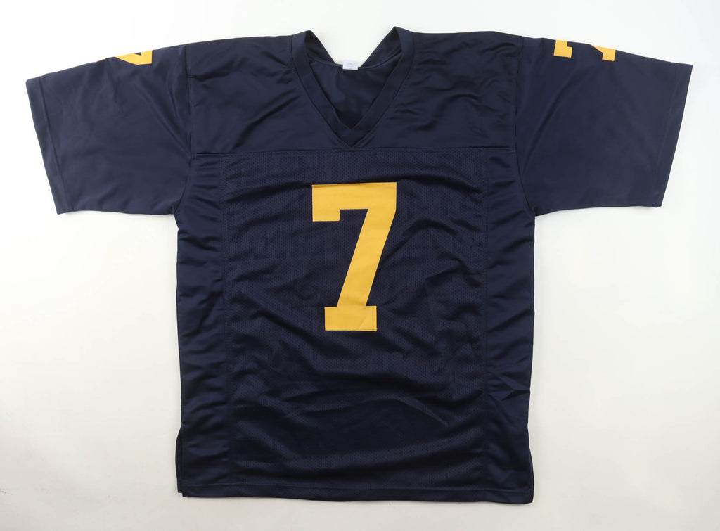 Makari Paige Signed Michigan Wolverines CUSTOM Navy #7 Jersey Inscribed "2023 NAT'L CHAMPS" - Beckett