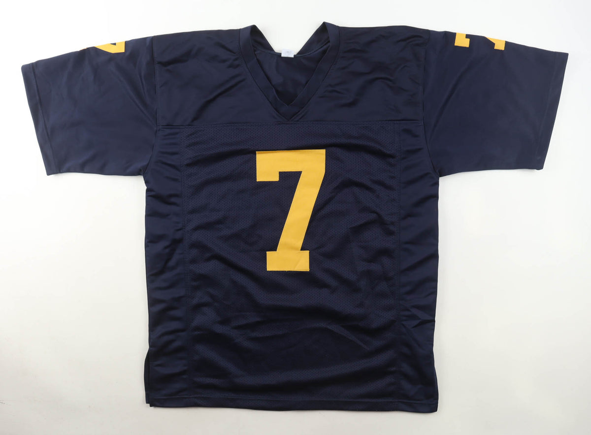 Makari Paige Signed Michigan Wolverines CUSTOM Navy #7 Jersey Inscribed "2023 NAT'L CHAMPS" - Beckett